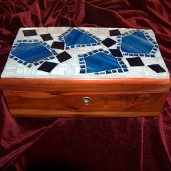 Blue Patchword Mosaic Box
